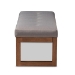 Baxton Studio Caramay Modern and Contemporary Grey Fabric Upholstered Walnut Brown Finished Wood Bench - BBT5337-Grey-Bench