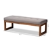 Baxton Studio Caramay Modern and Contemporary Grey Fabric Upholstered Walnut Brown Finished Wood Bench - BBT5337-Grey-Bench