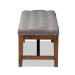Baxton Studio Ainsley Modern and Contemporary Grey Fabric Upholstered Walnut Finished Solid Rubberwood Bench - BBT5338-Grey