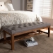 Baxton Studio Ainsley Modern and Contemporary Grey Fabric Upholstered Walnut Finished Solid Rubberwood Bench - BBT5338-Grey