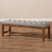 Baxton Studio Ainsley Modern and Contemporary Grey Fabric Upholstered Walnut Finished Solid Rubberwood Bench - BBT5338-Grey