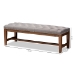 Baxton Studio Ainsley Modern and Contemporary Grey Fabric Upholstered Walnut Finished Solid Rubberwood Bench - BBT5338-Grey