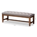 Baxton Studio Ainsley Modern and Contemporary Grey Fabric Upholstered Walnut Finished Solid Rubberwood Bench - BBT5338-Grey