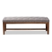 Baxton Studio Ainsley Modern and Contemporary Grey Fabric Upholstered Walnut Finished Solid Rubberwood Bench - BBT5338-Grey
