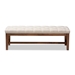 Baxton Studio Ainsley Modern and Contemporary Light Beige Fabric Upholstered Walnut Finished Solid Rubberwood Bench - BBT5338-Light Beige