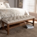 Baxton Studio Ainsley Modern and Contemporary Light Beige Fabric Upholstered Walnut Finished Solid Rubberwood Bench - BBT5338-Light Beige