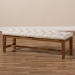 Baxton Studio Ainsley Modern and Contemporary Light Beige Fabric Upholstered Walnut Finished Solid Rubberwood Bench - BBT5338-Light Beige