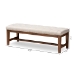 Baxton Studio Ainsley Modern and Contemporary Light Beige Fabric Upholstered Walnut Finished Solid Rubberwood Bench - BBT5338-Light Beige