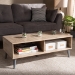 Baxton Studio Pierre Mid-Century Modern Oak and Light Grey Finished Wood Coffee Table - SECFT3001-Hana Oak/Light Grey-CT