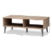 Baxton Studio Pierre Mid-Century Modern Oak and Light Grey Finished Wood Coffee Table - SECFT3001-Hana Oak/Light Grey-CT