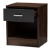 Baxton Studio Hansel Modern and Contemporary 1-Drawer Dark Brown and Dark Grey Finished Nightstand - SENT009-Columbia Brown/Dark Grey-NS