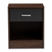 Baxton Studio Hansel Modern and Contemporary 1-Drawer Dark Brown and Dark Grey Finished Nightstand - SENT009-Columbia Brown/Dark Grey-NS