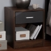 Baxton Studio Hansel Modern and Contemporary 1-Drawer Dark Brown and Dark Grey Finished Nightstand - SENT009-Columbia Brown/Dark Grey-NS
