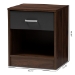 Baxton Studio Hansel Modern and Contemporary 1-Drawer Dark Brown and Dark Grey Finished Nightstand - SENT009-Columbia Brown/Dark Grey-NS