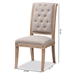 Baxton Studio Charmant French Provincial Beige Fabric Upholstered Weathered Oak Finished Wood Dining Chair - TSF-7711-Beige-DC