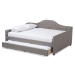 Baxton Studio Eliza Modern and Contemporary Grey Fabric Upholstered Queen Size Daybed with Trundle - CF8940-Grey-Daybed-Q/T