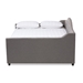 Baxton Studio Eliza Modern and Contemporary Grey Fabric Upholstered Queen Size Daybed with Trundle - CF8940-Grey-Daybed-Q/T