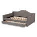 Baxton Studio Eliza Modern and Contemporary Grey Fabric Upholstered Queen Size Daybed with Trundle - CF8940-Grey-Daybed-Q/T