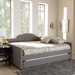 Baxton Studio Eliza Modern and Contemporary Grey Fabric Upholstered Full Size Daybed with Trundle - CF8940-Grey-Daybed-F/T