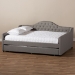 Baxton Studio Eliza Modern and Contemporary Grey Fabric Upholstered Queen Size Daybed with Trundle - CF8940-Grey-Daybed-Q/T