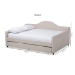 Baxton Studio Eliza Modern and Contemporary Light Beige Fabric Upholstered Queen Size Daybed with Trundle - CF8940-Light Beige-Daybed-Q/T