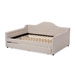 Baxton Studio Eliza Modern and Contemporary Light Beige Fabric Upholstered Full Size Daybed with Trundle - CF8940-Light Beige-Daybed-F/T