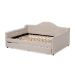 Baxton Studio Eliza Modern and Contemporary Light Beige Fabric Upholstered Queen Size Daybed with Trundle - CF8940-Light Beige-Daybed-Q/T