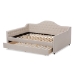 Baxton Studio Eliza Modern and Contemporary Light Beige Fabric Upholstered Queen Size Daybed with Trundle - CF8940-Light Beige-Daybed-Q/T