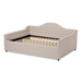 Baxton Studio Eliza Modern and Contemporary Light Beige Fabric Upholstered Full Size Daybed - CF8940-B-Light Beige-Daybed-F