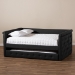 Baxton Studio Alena Modern and Contemporary Dark Grey Fabric Upholstered Full Size Daybed with Trundle - CF8825-Dark Grey-Daybed-F/T