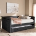 Baxton Studio Alena Modern and Contemporary Dark Grey Fabric Upholstered Full Size Daybed with Trundle - CF8825-Dark Grey-Daybed-F/T