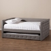 Baxton Studio Alena Modern and Contemporary Grey Fabric Upholstered Full Size Daybed with Trundle - CF8825-Grey-Daybed-F/T