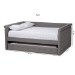 Baxton Studio Alena Modern and Contemporary Grey Fabric Upholstered Full Size Daybed with Trundle - CF8825-Grey-Daybed-F/T