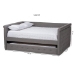 Baxton Studio Alena Modern and Contemporary Grey Fabric Upholstered Full Size Daybed with Trundle - CF8825-Grey-Daybed-F/T