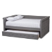 Baxton Studio Alena Modern and Contemporary Grey Fabric Upholstered Full Size Daybed with Trundle - CF8825-Grey-Daybed-F/T