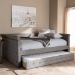 Baxton Studio Alena Modern and Contemporary Grey Fabric Upholstered Full Size Daybed with Trundle - CF8825-Grey-Daybed-F/T