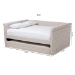 Baxton Studio Alena Modern and Contemporary Light Beige Fabric Upholstered Queen Size Daybed with Trundle - CF8825-Light Beige-Daybed-Q/T