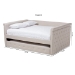 Baxton Studio Alena Modern and Contemporary Light Beige Fabric Upholstered Queen Size Daybed with Trundle - CF8825-Light Beige-Daybed-Q/T