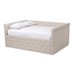 Baxton Studio Amaya Modern and Contemporary Light Beige Fabric Upholstered Full Size Daybed