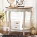 Baxton Studio Cordelia Country Cottage Farmhouse White and Natural Brown Finished Console Table - MNT15-White/Natural-ST