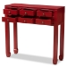 Baxton Studio Pomme Classic and Antique Red Finished Wood Bronze Finished Accents 6-Drawer Console Table - MIN18-Red-ST