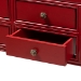 Baxton Studio Pomme Classic and Antique Red Finished Wood Bronze Finished Accents 6-Drawer Console Table - MIN18-Red-ST
