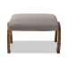 Baxton Studio Sandrine Modern and Contemporary Grey Fabric Upholstered Walnut Brown Finished Wood Ottoman - BBT5318-Grey