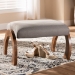 Baxton Studio Sandrine Modern and Contemporary Grey Fabric Upholstered Walnut Brown Finished Wood Ottoman - BBT5318-Grey