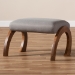 Baxton Studio Sandrine Modern and Contemporary Grey Fabric Upholstered Walnut Brown Finished Wood Ottoman - BBT5318-Grey