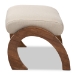 Baxton Studio Sandrine Modern and Contemporary Light Beige Fabric Upholstered Walnut Brown Finished Wood Ottoman - BBT5318-Light Beige