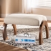 Baxton Studio Sandrine Modern and Contemporary Light Beige Fabric Upholstered Walnut Brown Finished Wood Ottoman - BBT5318-Light Beige