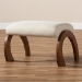 Baxton Studio Sandrine Modern and Contemporary Light Beige Fabric Upholstered Walnut Brown Finished Wood Ottoman - BBT5318-Light Beige