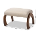 Baxton Studio Sandrine Modern and Contemporary Light Beige Fabric Upholstered Walnut Brown Finished Wood Ottoman - BBT5318-Light Beige