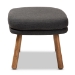 Baxton Studio Lovise Mid-Century Modern Dark Grey Fabric Upholstered Walnut Brown Finished Wood Ottoman - BBT5342-Dark Grey